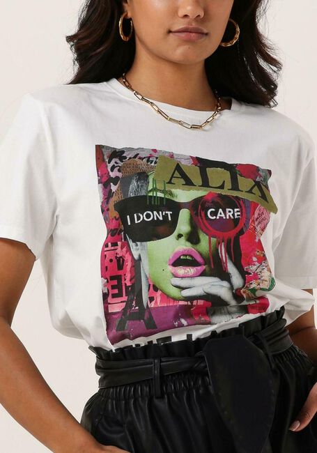Weiße ALIX THE LABEL T-shirt LADIES KNTTED COLLAGE T-SHRT - large