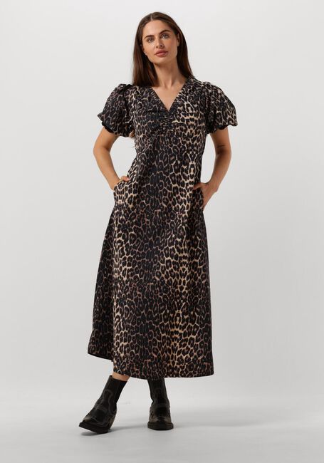 Braune NEO NOIR Midikleid ILLANA LEO DRESS - large