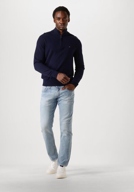 Dunkelblau TOMMY HILFIGER Pullover PIMA ORG CTN CASHMERE ZIP MOCK - large