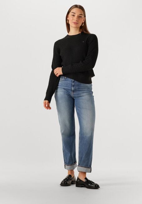 Schwarze TOMMY HILFIGER Pullover CO CABLE FINE GG C-NK LS SWT - large