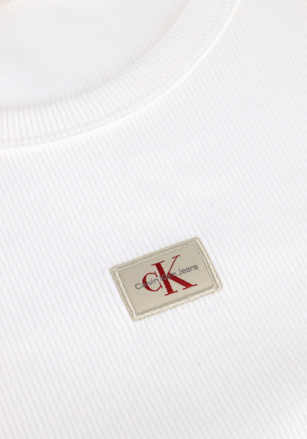 Wei&szlig;e CALVIN KLEIN Top WOVEN LABEL RIB TANK TOP - large