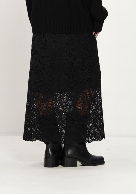 Schwarze Y.A.S. Midirock YASLACEY HW LONG LACE SKIRT - large