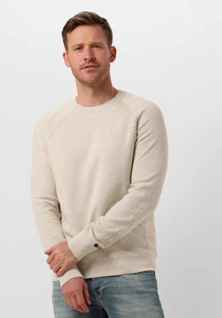 Beige CAST IRON Pullover CREWNECK COTTON HEATHER PLATED BLEND - large