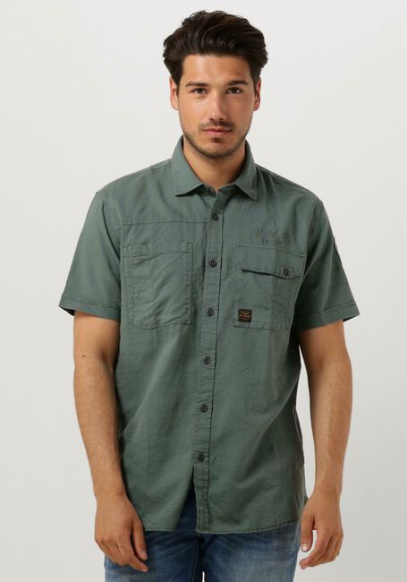 Grüne PME LEGEND Casual-Oberhemd SHORT SLEEVE SHIRT CTN LINEN CARGO WALKER - large