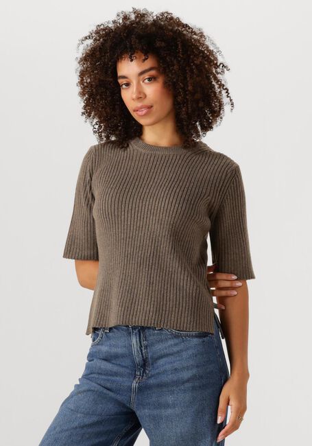 Braune OBJECT Pullover OBJELVA 2/4 RE O-NECK KNIT - large
