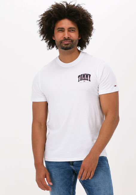 Weiße TOMMY JEANS T-shirt TJM CHEST COLLEGE GRAPHIC TEE - large