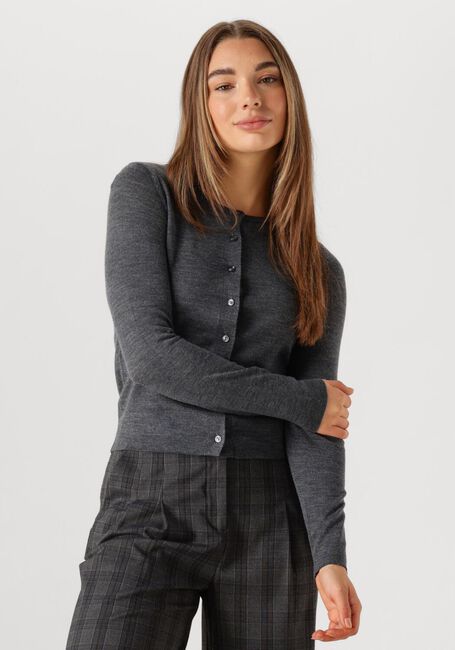 Graue MODSTRÖM Strickjacke HIROKIMD SHORT CARDIGAN - large