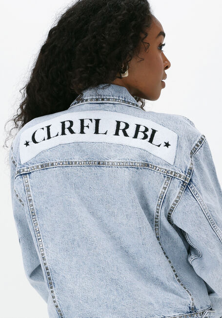 Blaue COLOURFUL REBEL Jeansjacke MOLLIE LE REBELLE STUDS DENIM JACKET - large