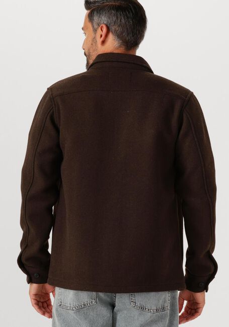 Braune LES DEUX Overshirt JASON SOLID WOOL OVERSHIRT - large