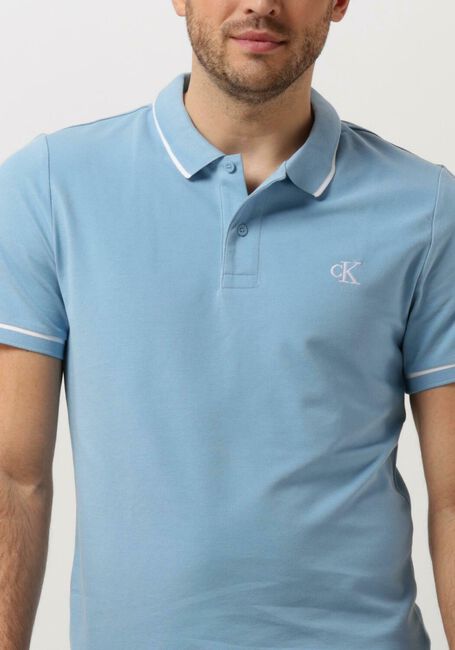 Hellblau CALVIN KLEIN Polo-Shirt TIPPING SLIM POLO - large