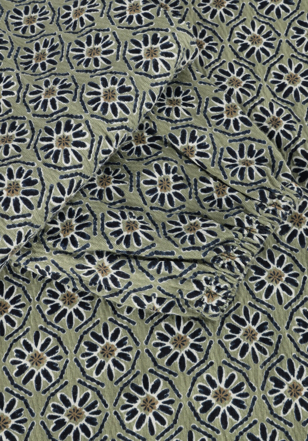 Gr&uuml;ne DAILY7 Tops & T-shirts T-SHIRT LONGSLEEVE FLOWER RIB - large