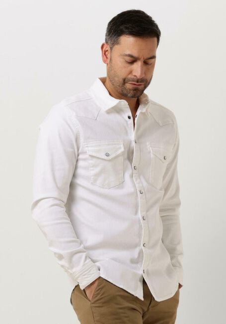 Weiße PUREWHITE Overshirt DENIM SHIRT WITH PRESSBUTTONS AND POCKETS ON CHEST - large