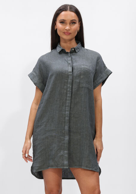 Dunkelgr&uuml;n BY-BAR Minikleid HELLA LINEN DRESS - large