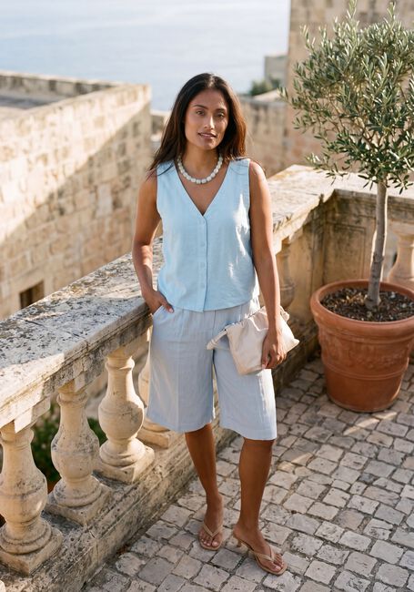 Blaue MSCH COPENHAGEN Hosen MSCHGRACIELA FRANCISKA HW SHORTS - large