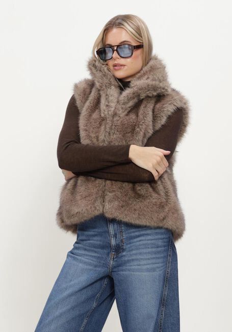 Braune OBJECT Gilet OBJISALA S/L LO HAIRY WAISTCOAT - large