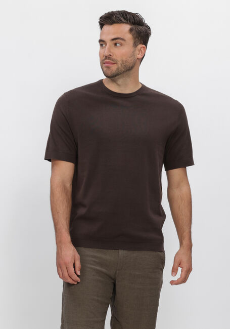 Braune SELECTED MEN Polos & T-Shirts SLHTORINO SS KNIT CREW NECK  NOOS - large