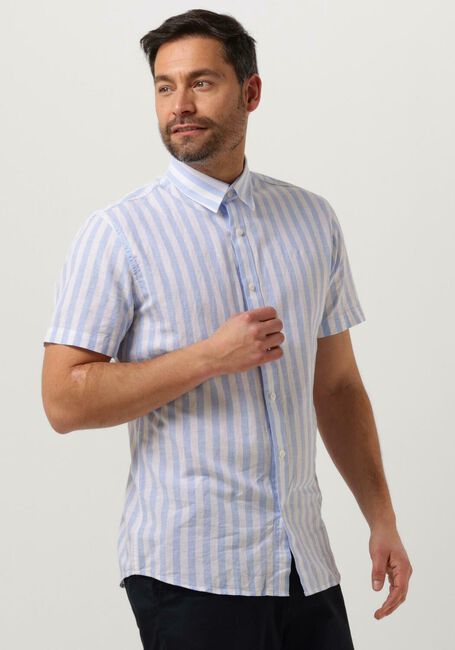 Blaue SELECTED HOMME Casual-Oberhemd SLHSLIMNEW-LINEN SHIRTS SS CLASSIC W - large