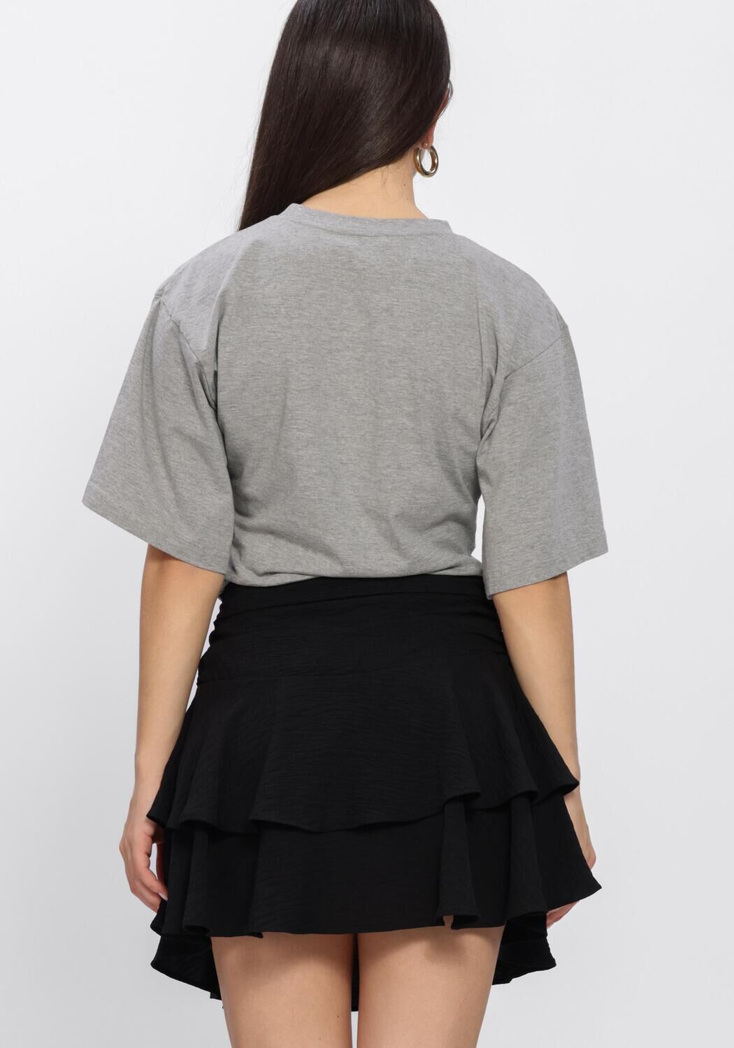 Graue NEO NOIR T-shirt ASHA BOXY TEE - large