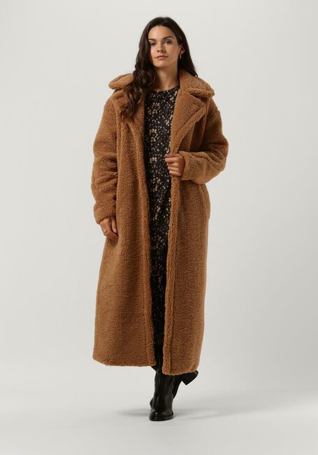 Camelfarbene NOTRE-V Teddy-Jacke TEDDY COAT LONG - large