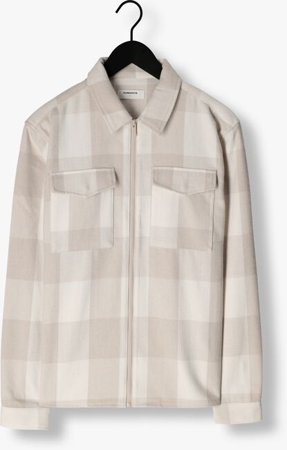 Sand PUREWHITE Overshirt CHECK SHIRT WITH ZIPPER AT FRONT AND POCKETS AT CHEST - large