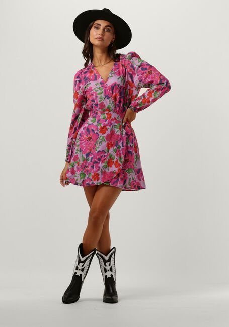 Mehrfarbige/Bunte ALIX THE LABEL Minikleid LADIES WOVEN PAINTED FLOWER BRODERIE DRESS - large