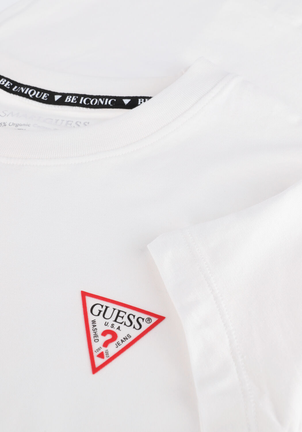 Wei&szlig;e GUESS T-shirt MINI TRIANGLE CN - large