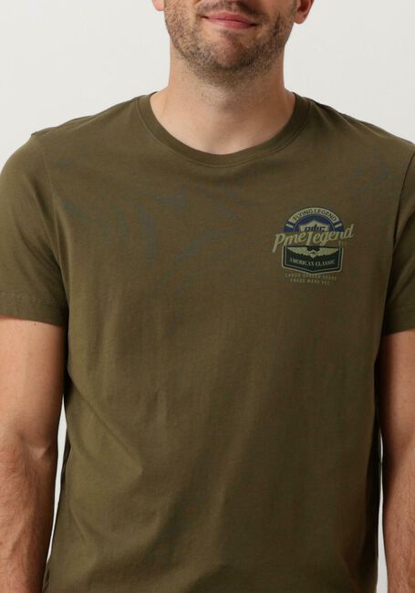 Grüne PME LEGEND T-shirt SHORT SLEEVE R-NECK SINGLE JERSEY LW PLAY - large