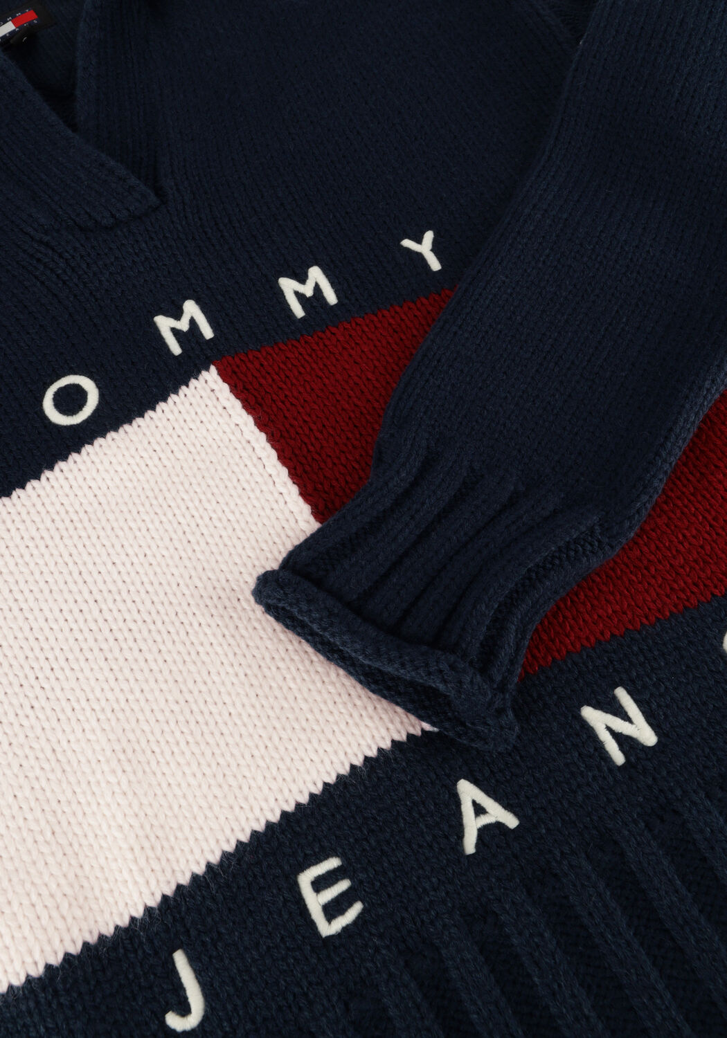 Blaue TOMMY JEANS Pullover TJW RWB FLAG RUGBY SWEATER - large