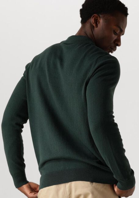 Dunkelgrün LYLE & SCOTT Pullover COTTON MERINO LONG SLEEVE KNITTED POLO - large