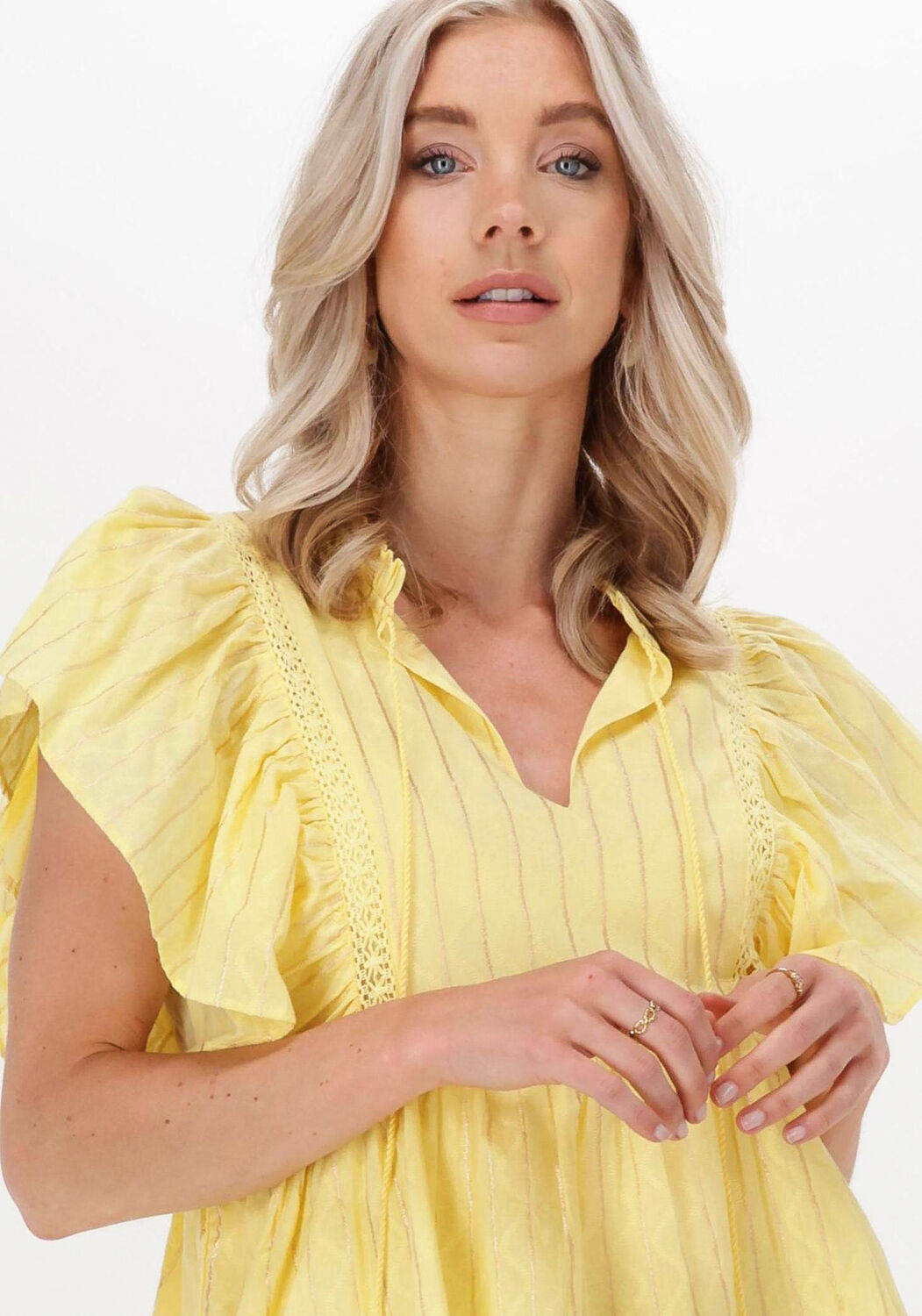 gelbe y.a.s. midikleid yaspala ss midi dress fest