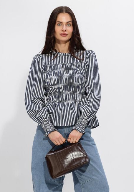 Dunkelblau NEO NOIR Blusen POSSA BIG STRIPE BLOUSE - large