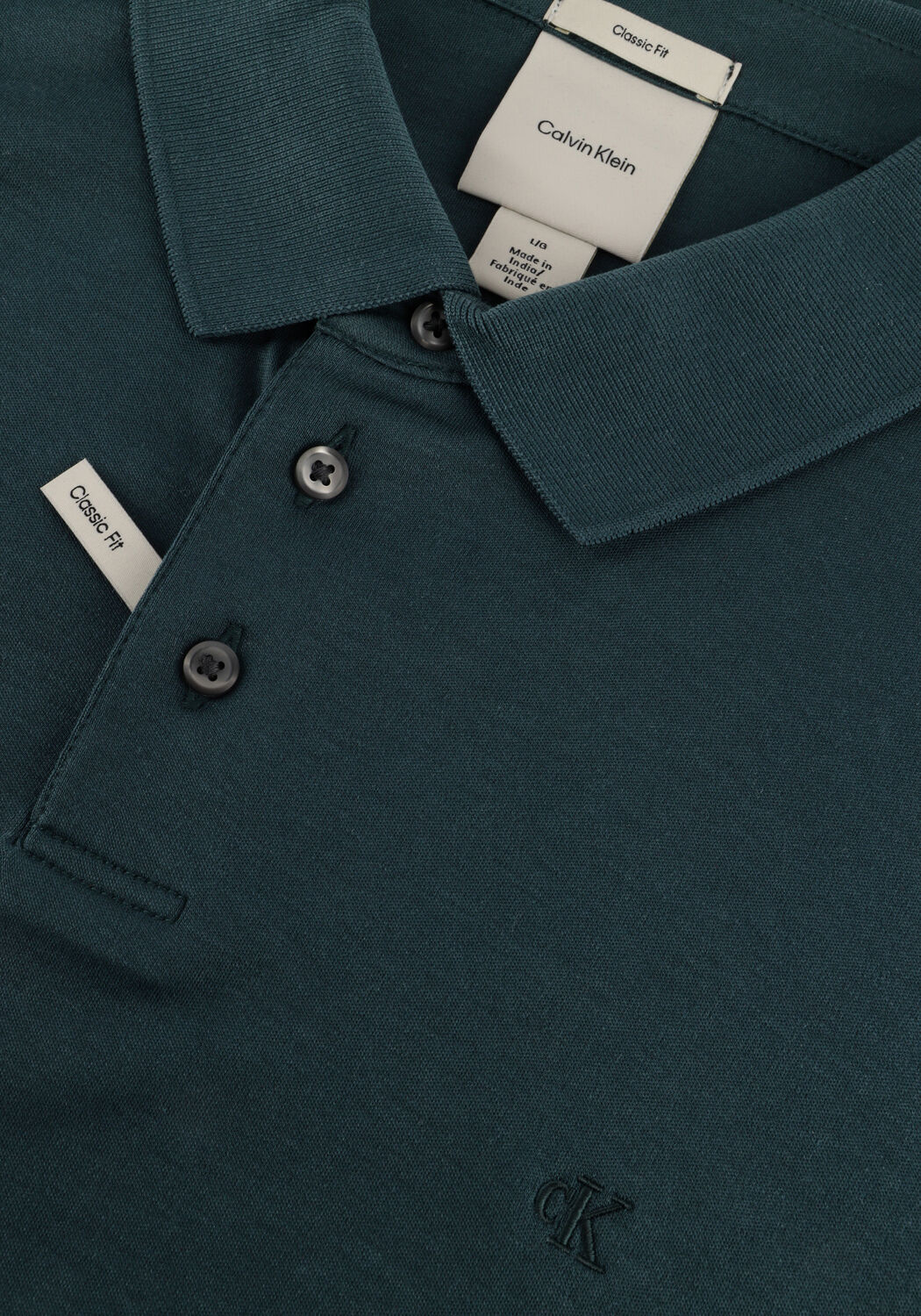 Dunkelgr&uuml;n CALVIN KLEIN Polo-Shirt SS SUPIMA CHEST EMB POLO - large