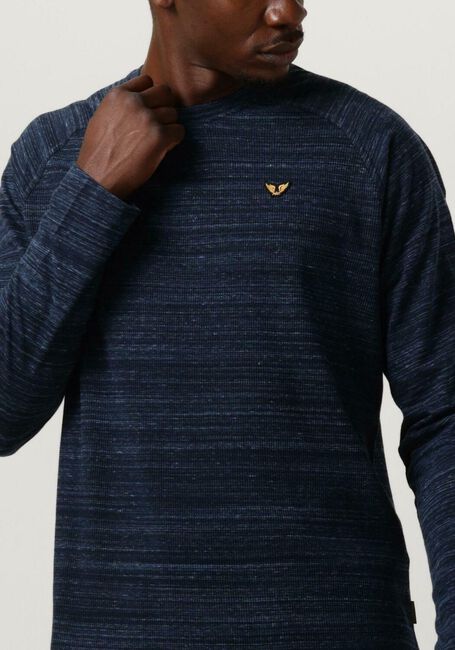 Dunkelblau PME LEGEND Pullover LONG SLEEVE GRANDAD WAFFLE JERSEY - large