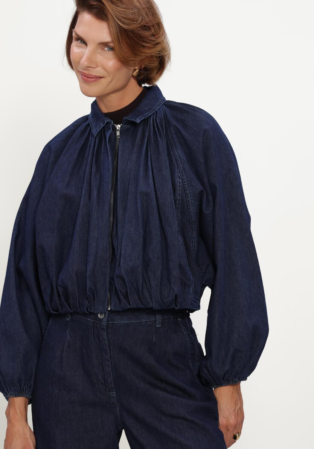 Blaue DANTE6 Jacken CASSI BALLOONY DENIM JACKET - large
