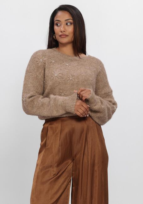 Camelfarbene NUKUS Pullover KONSTANZA PULLOVER FLOWER - large