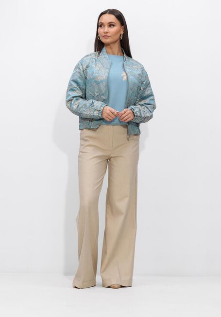 Hellblau JANSEN AMSTERDAM Sweatshirt MAIKA TRUI SW 165 SWEAT LONG SLEEVE SATIN FLOWERS EMBROIDERY - large