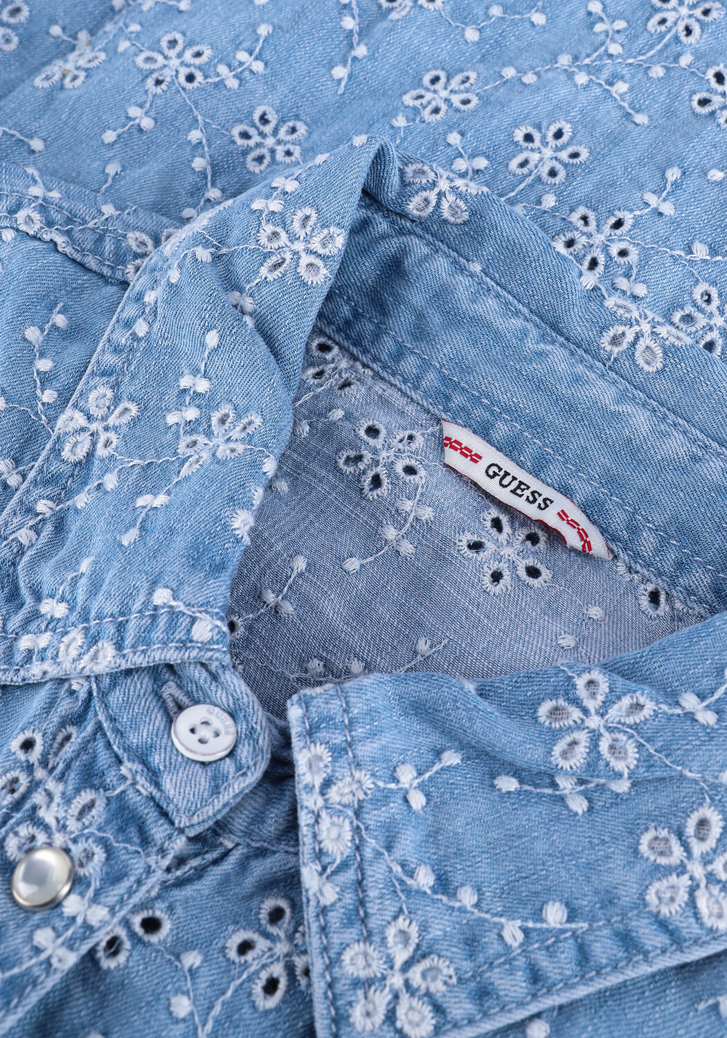 Blaue GUESS Blusen SEXY PIN UP SHIRT - large