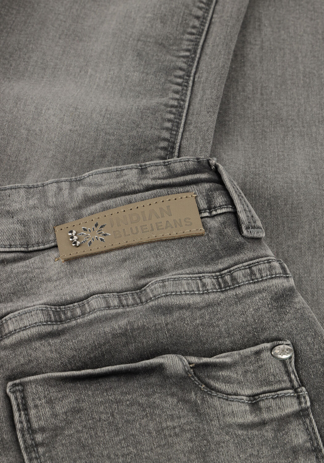 Graue INDIAN BLUE JEANS Straight leg jeans WIDE STAIGHT FIT GREY - large