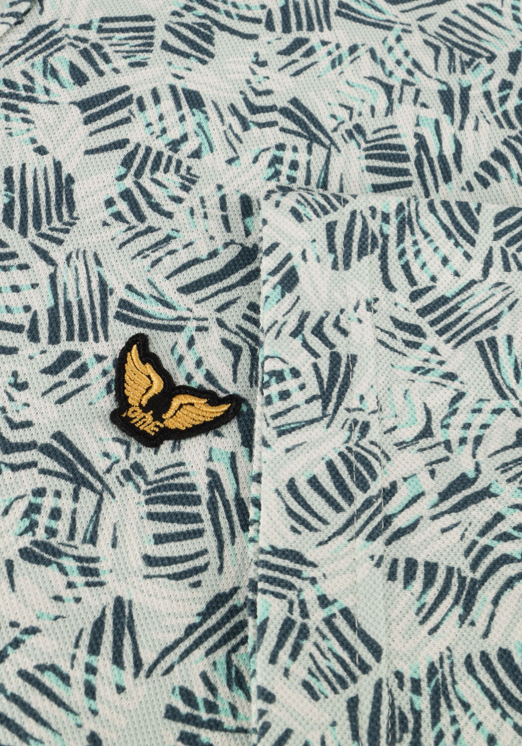 Blaue PME LEGEND Casual-Oberhemd SHORT SLEEVE SHIRT PRINT ON JERSEY SLUB PIQUE - large