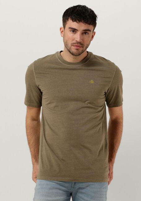 Khaki SCOTCH & SODA T-shirt GARMENT DYE LOGO EMBROIDERY TEE - large