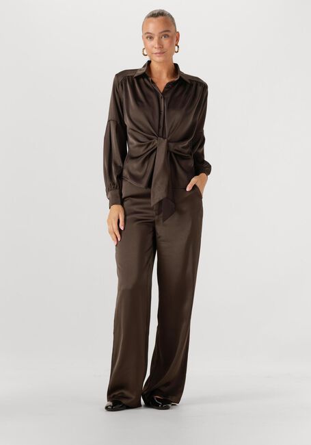 Braune NEO NOIR Weite Hose EMMETT HEAVY SATEEN PANTS - large