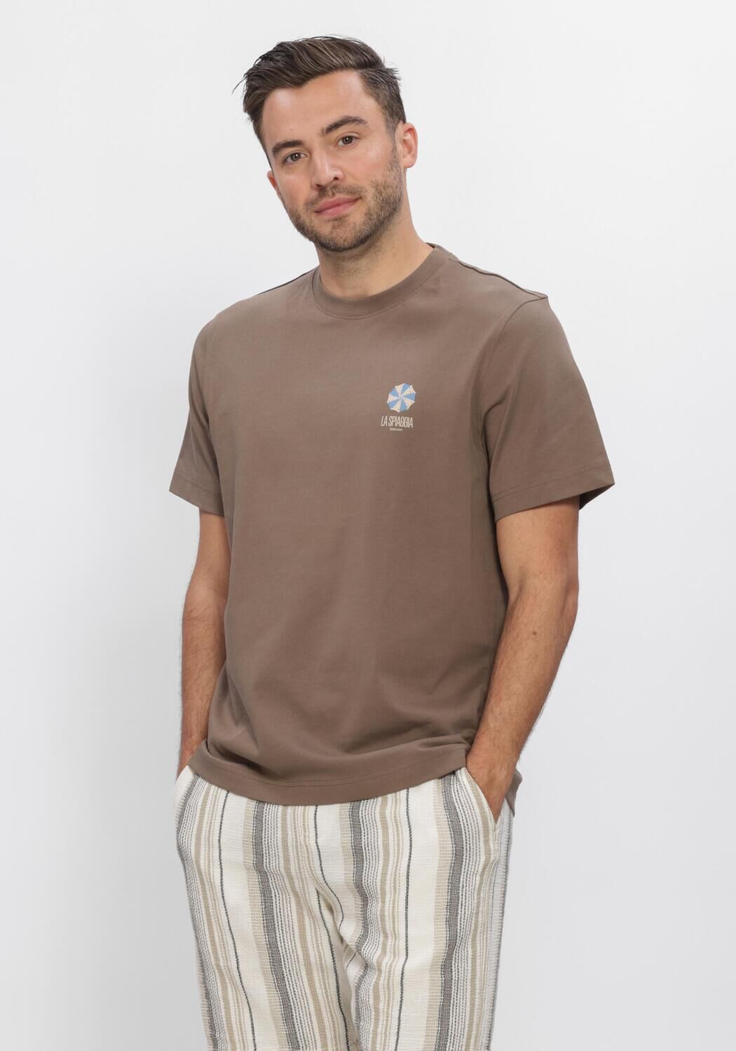 Braune SELECTED MEN Polos & T-Shirts SLHMAX GRAPHIC SS O-NECK TEE - large