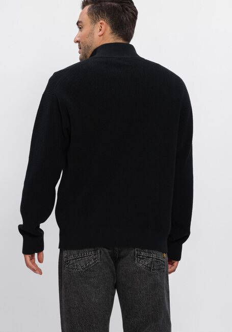 Schwarze CALVIN KLEIN Pullover LS EZ COTTON WAFFLE QUARTER ZIP - large