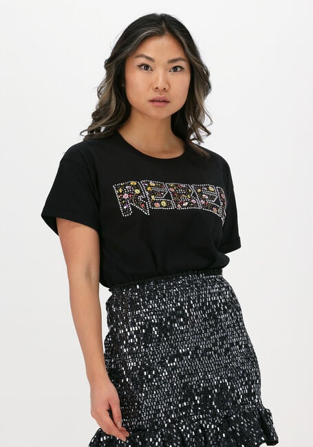 Schwarze COLOURFUL REBEL T-shirt REBEL STUDS BOXY TEE - large