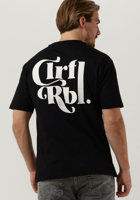 Schwarze COLOURFUL REBEL T-shirt CLRFL RBL BACK PRINT BASIC TEE - large