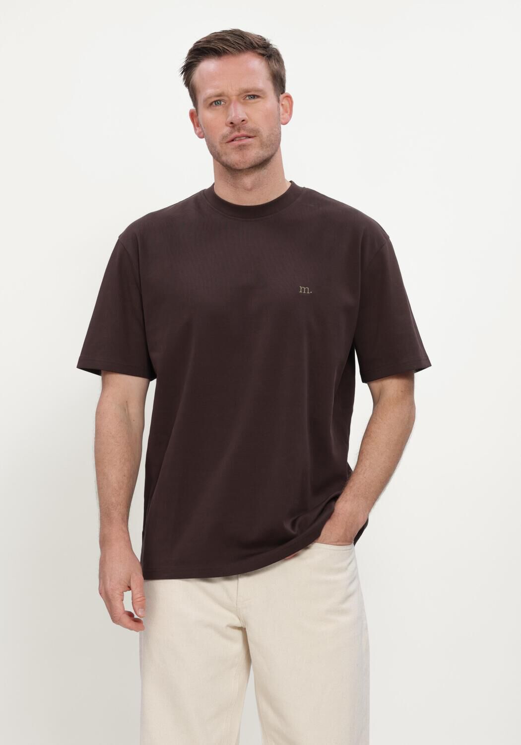 Braune MACED T-shirt M-ALAN - large
