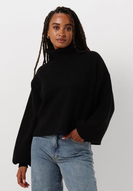 Schwarze GESTUZ Pullover MEBAGZ SHORT PULLOVER - large