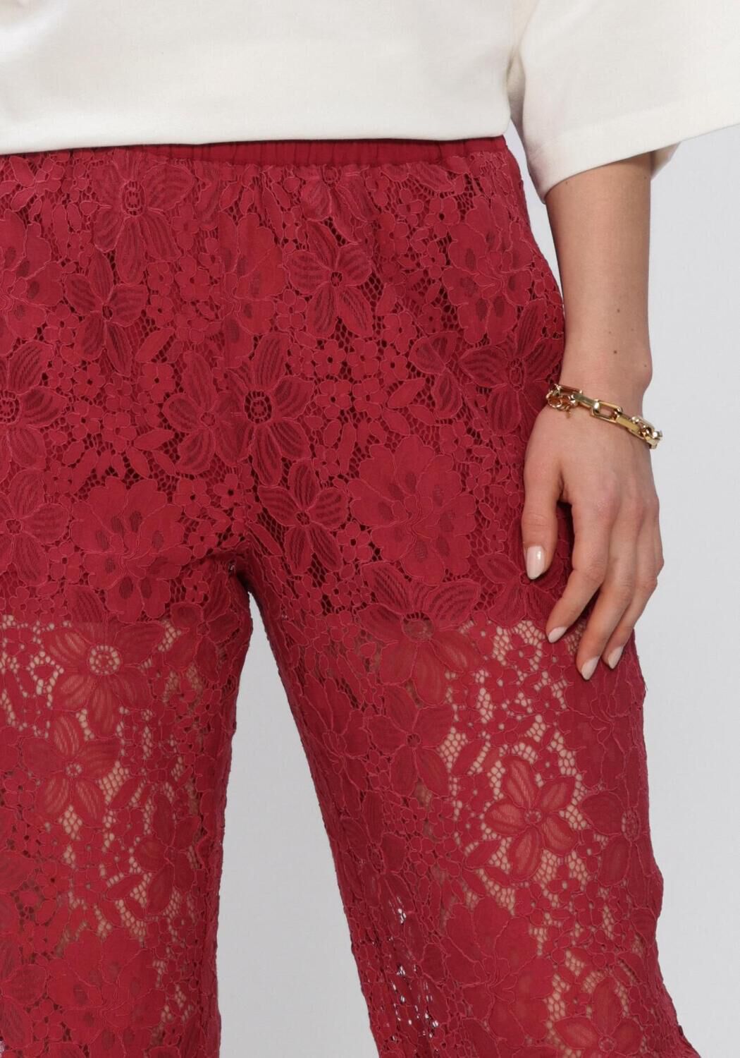 Rote CATWALK JUNKIE Hosen PULL ON LACE TROUSERS - large