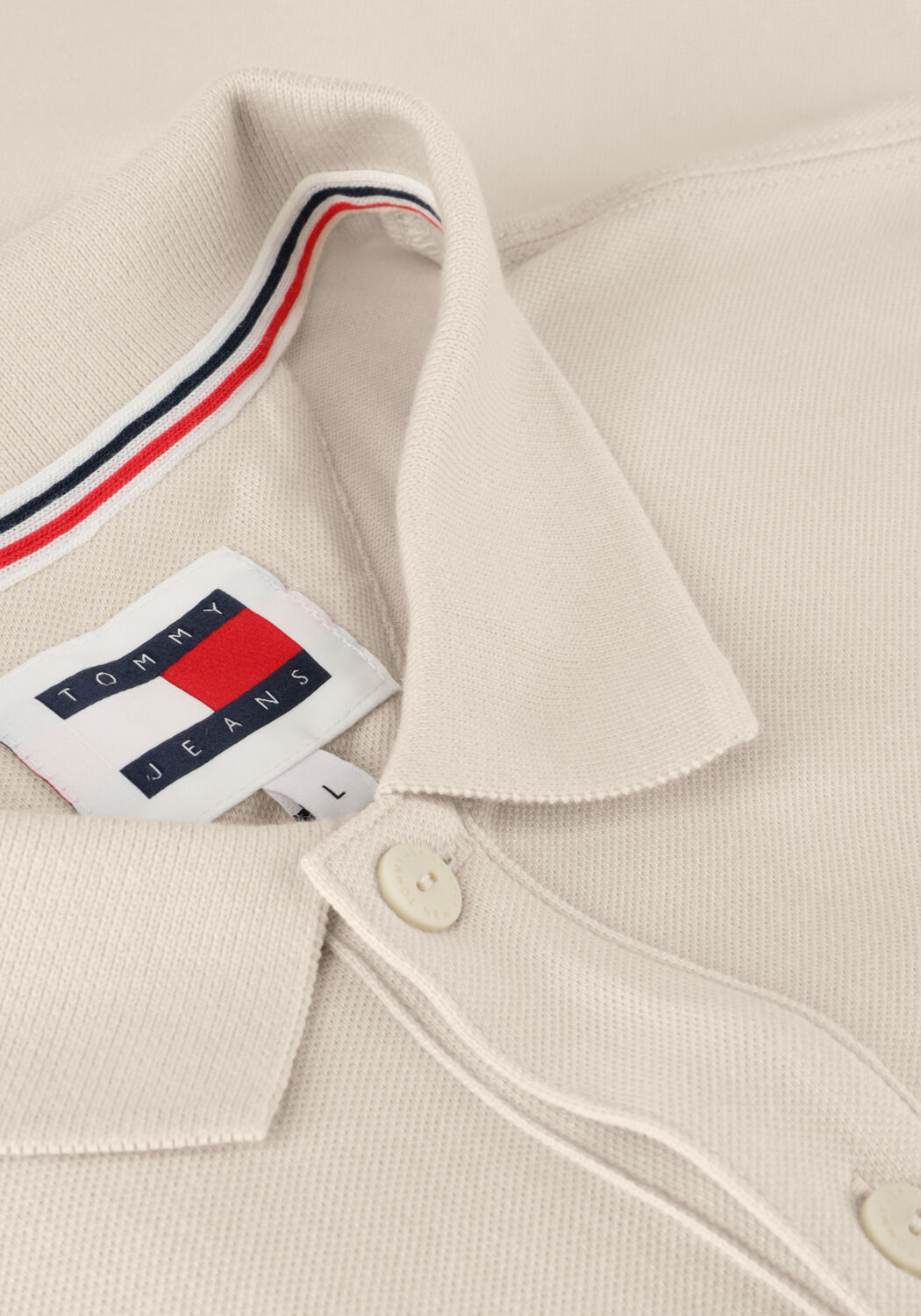 Beige TOMMY JEANS Polo-Shirt TJM SLIM PLACKET POLO - large