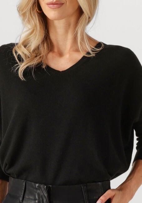 Schwarze RESORT FINEST Pullover V-NECK CAPE SWEATER - large